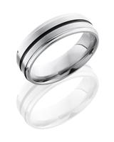 TITANIUM  WEDDING RING SATIN FINISH WITH GROOVE IN CENTER 7MM