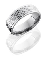 TITANIUM WEDDING RING COMFORT FIT WITH TEXTURED SURFACE 8MM
