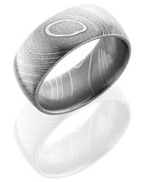 DAMASCUC STEEL WEDDING RING WITH POLISHED SURFACE 10MM