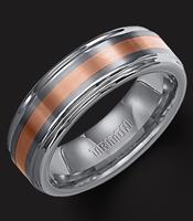 TUNGSTEN CARBIDE WITH 18KT RED GOLD INLAY 7MM