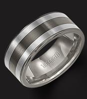 TITANIUM WITH SILVER INLAY AND SATIN FINISH 8.5MM