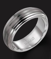 TITANIUM RIBBED DESIGN WITH SILVER INLAY 8MM