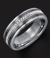 TUNGSTEN CARBIDE WITH STERLING SILVER INLAY 7MM