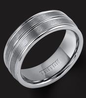 TUNGSTEN CARBIDE WITH BRIGHT EDGES AND CENTER 8MM