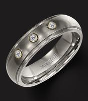 TITANIUM WITH DIAMONDS IN 18K YELLOW GOLD BEZELS 6MM