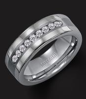 TUNGSTEN CARBIDE WITH 18KT WHITE GOLD AND .50CTS DIAMONDS 8MM