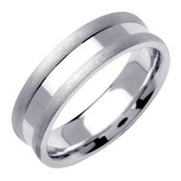 6.5MM 14K GOLD WEDDING RING BRIGHT WITH SATIN EDGES