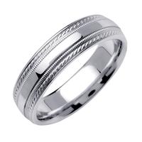 6MM 14K GOLD WEDDING RING WITH MILLGRAIN AND TWIST