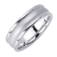 6.5MM 14K GOLD WEDDING RING SATIN WITH BRIGHT EDEGES