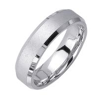 6MM 14K GOLD WEDDING RING WITH MATTE FINISH AND BRIGHT BEVELED EDGES