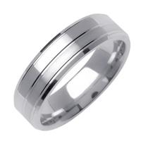 6MM 14K GOLD WEDDING RING SATIN BRIGHT CUT LINES AND EDGES