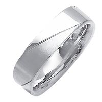 6MM 14K GOLD WEDDING RING DIAGONAL GROOVES SEPERATE SATIN AND BRIGHT SURFACES