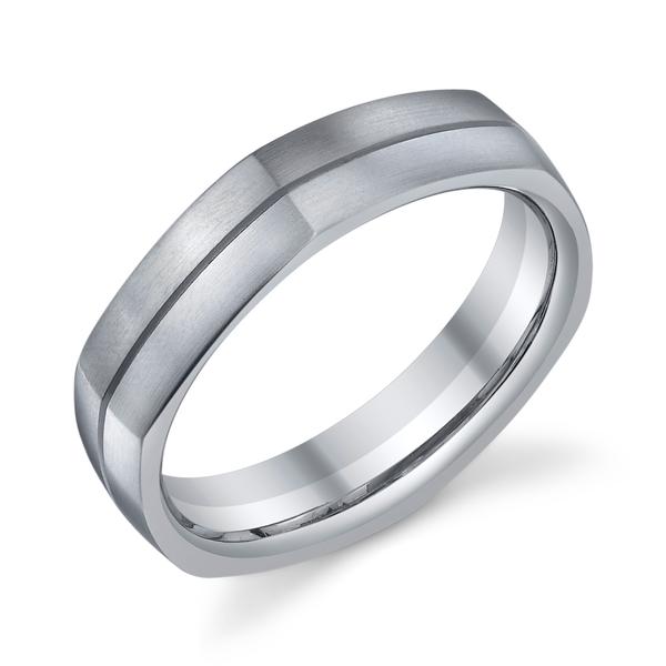 SATIN FINISH WEDDING RING TWO COLORS OF WHITE RING 55MM