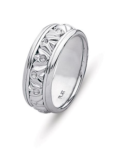 14KT WEDDING RING WITH ANGEL DESIGNS 85MM