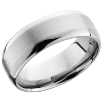 Titanium 8mm domed band with a flat center