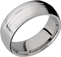 Cobalt chrome 8mm domed band with a domed center