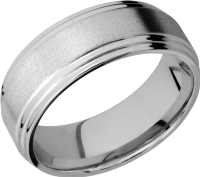Cobalt chrome 8mm flat band with two stepped edges