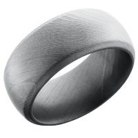 Handmade 10mm Damascus steel domed band with beveled edges