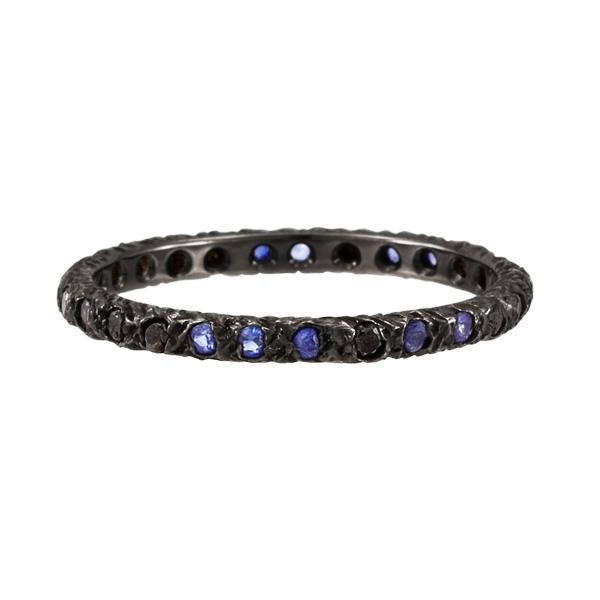 BLACK 18KT GOLD AND SAPPHIRE 2MM ETERNITY BAND