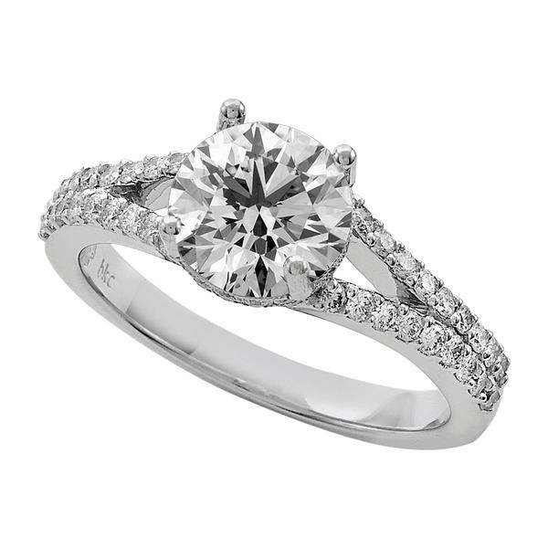 HIDDEN HALO, PAVE DIAMOND ENGAGEMENT RING