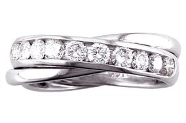 CROSSOVER DIAMOND BAND IN GOLD OR PLATINUM