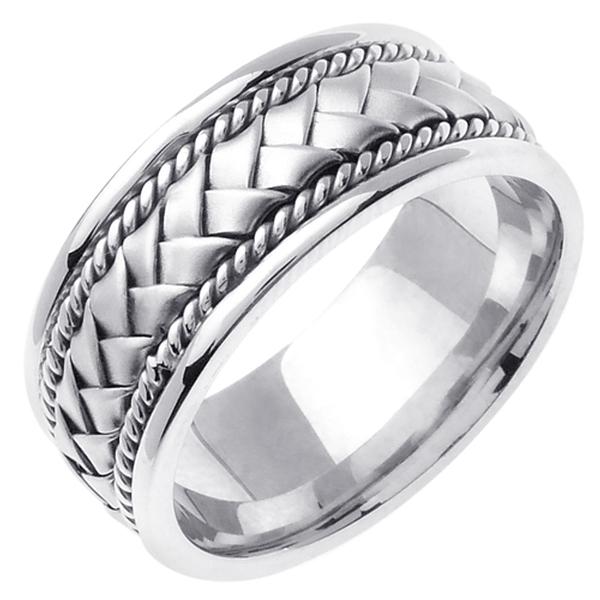 14KT WEDDING RING WHITE GOLD WITH BRAID 85MM