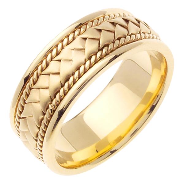 14KT WEDDING RING YELLOW GOLD WITH BRAID 85MM