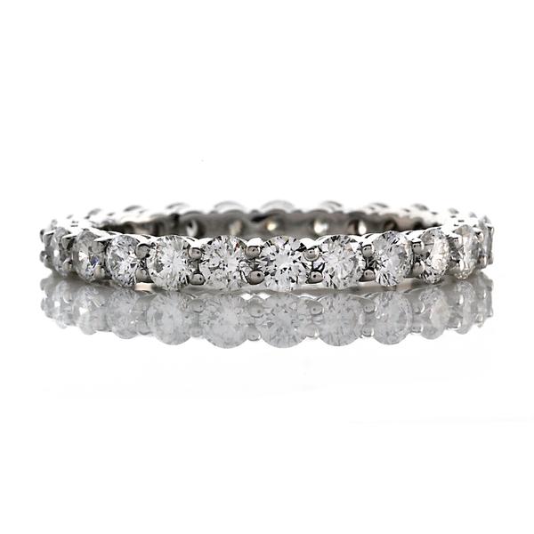 SHARED PRONG HAND MADE ETERNITY BAND GOLD OR PLATINUM 160 CARATS