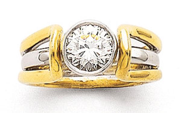 Two Colors Of Gold Diamond Engagement Ring