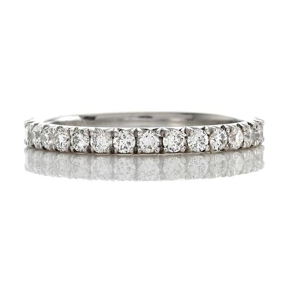 MICRO PAVE HAND MADE ETERNITY BAND GOLD OR PLATINUM 75 CARATS