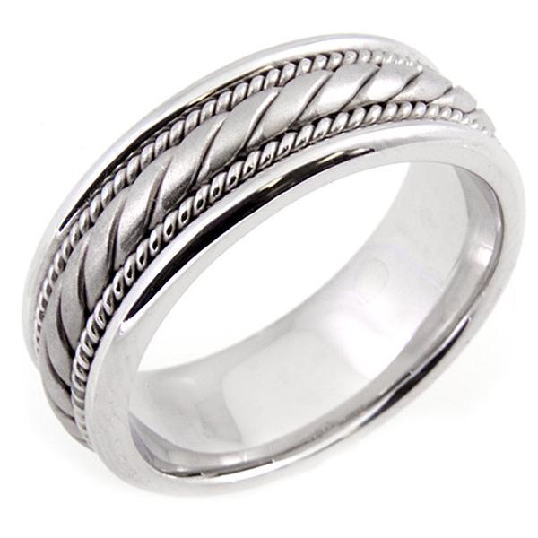 14 KT WEDDING RING WITH BRAID AND TWISTS IN CENTER 7MM