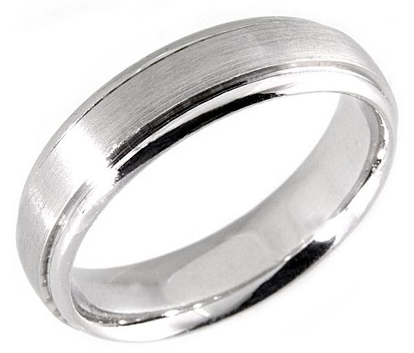 14KT LOW DOME WEDDING RING SATIN CENTER AND BRIGHT EDGES 6MM