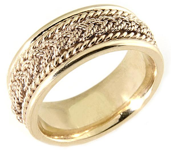 14KT YELLOW GOLD BRAIDED ROPE WEDDING RING