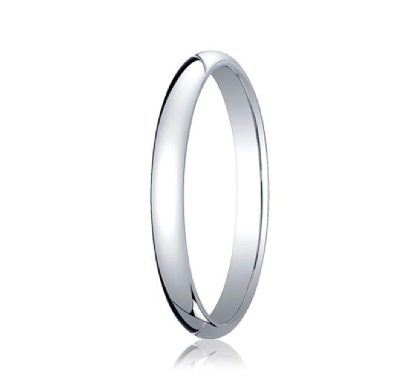 CLASSIC SHAPE WHITE GOLD COMFORT FIT RING 2MM