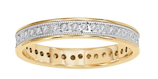 DIAMOND ETERNITY RING IN TWO COLORS OF GOLD