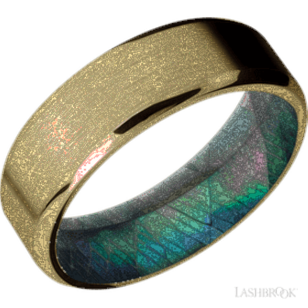 7 mm wide Beveled 14K Yellow Gold band featuring a BMOP Sleeve