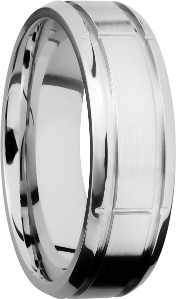 Cobalt chrome 7mm beveled band with 5 segments in the band