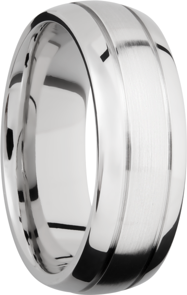 Cobalt chrome 8mm domed band with 2, .5mm grooves