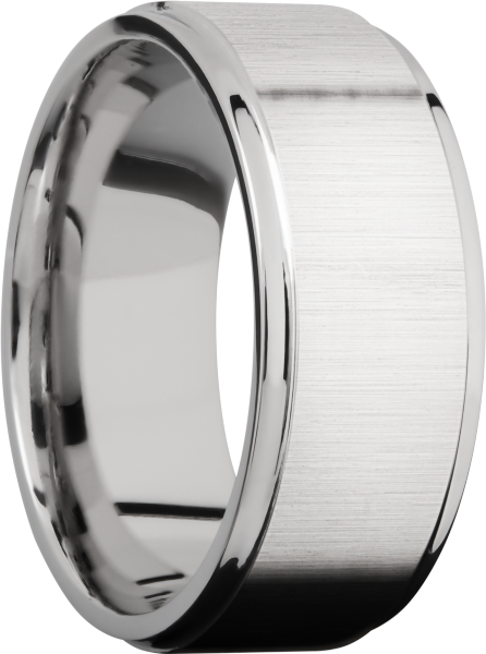 Cobalt chrome 9mm flat band with grooved edges