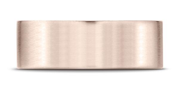 14k Rose Gold 8mm Comfort-Fit Satin-Finished Carved Design Band
