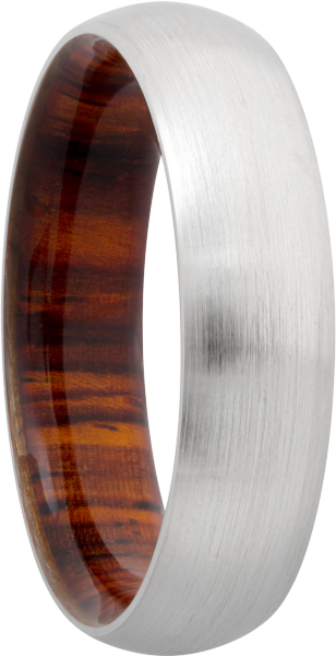 Cobalt chrome 6mm domed band with a hardwood sleeve of Desert Ironwood