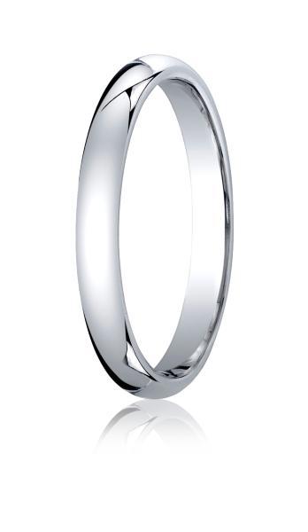14K WHITE GOLD CLASSIC SHAPE COMFORT FIT RING 3MM