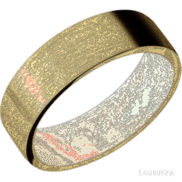 7 mm wide Flat 14K Yellow Gold band featuring a WMOP Sleeve