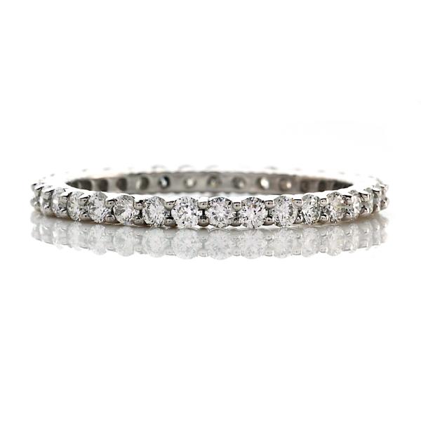 SHARED PRONG HAND MADE ETERNITY BAND GOLD OR PLATINUM .75 CARATS