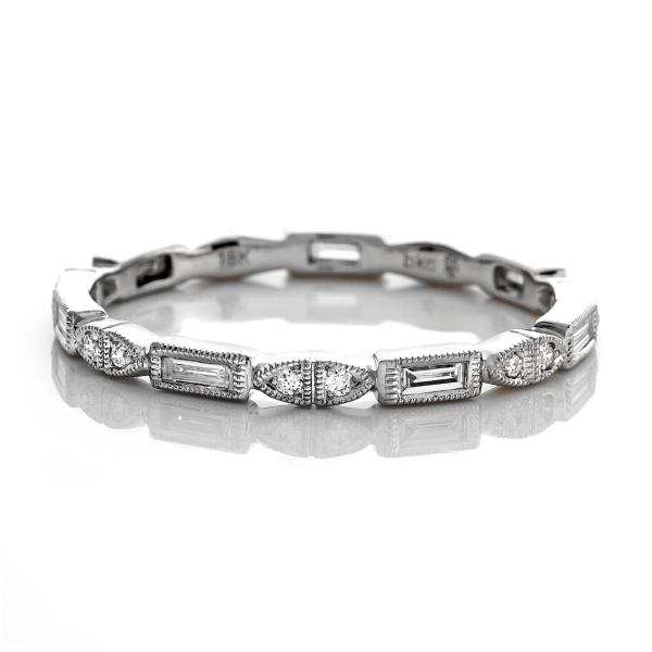 ULTRA NARROW BAGUETTE AND ROUND DIAMOND ETERNITY BAND