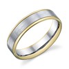 FLAT WEDDING RING TWO COLORS WITH SATIN CENTER AND BRIGHT EDGES 5.5MM
