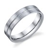 FLAT WEDDING RING WITH SATIN FINISH AND BRIGHT CENTER GROOVE 5.5MM