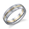 WEDDING RING WITH WHITE SATIN FINISH AND BRIGHT YELLOW CENTER 6.5MM