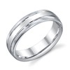 SATIN FINISH WEDDING RING WITH SHINY GROOVES COMFORT FIT 6MM