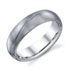SATIN FINISH WEDDING RING COMFORT FIT WITH CURVED GROOVE 6MM